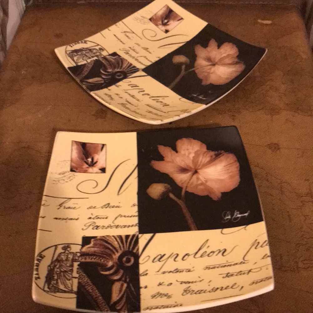 2 pcs. Cypress square serving plates 8 1/2” X 8 1/2”